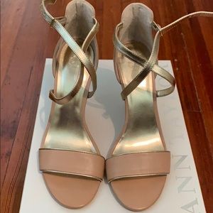 Ann Taylor Nude Wedge Sandals